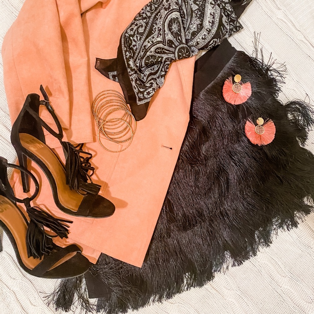 Black Fringe Skirt